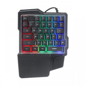  כל מה שיוטיוברים וגיימרים צריכים  לגיימר Mini One-Handed Wired 35 Key Gaming Keyboard RGB Led Backlit USB Game Control for PUBG
