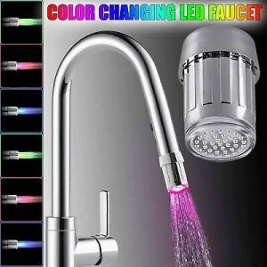 7 Colors Changing Glow Shower Waterfall Led Tap Light Water Faucet Sensor Light